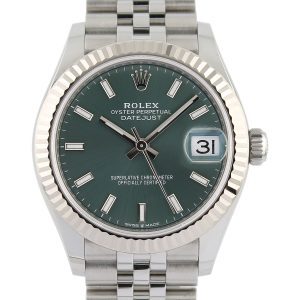 Rolex Datejust 31 278274 Midi Mint Green Dial Close up