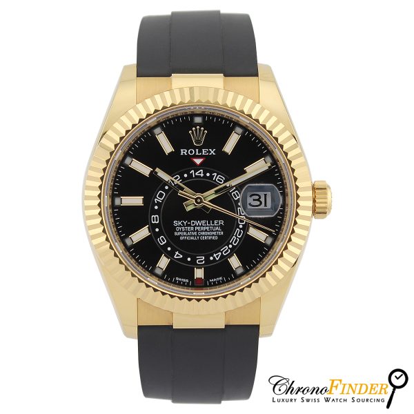Rolex Sky-Dweller Oysterflex Yellow Gold 326238 front view