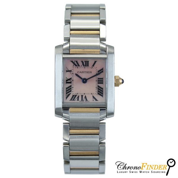 Cartier Tank Francaise Bi-Metal 2384 W51027Q4 Mother Of Pearl front view