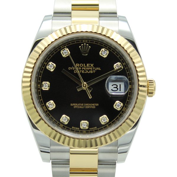 Rolex Datejust 41 126333 Black Diamond Dial close up