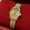 Rolex Lady Datejust 26mm 69178 Champagne Diamond Dial Presidential Bracelet right side view in box