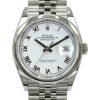 Rolex Datejust 36 126200 White Roman Numeral Dial close up