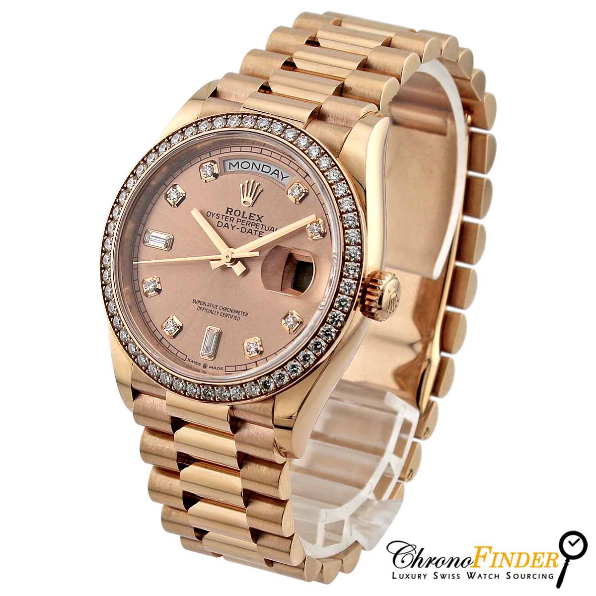Day-Date 36 128345RBR (Rose Baguette Diamond Dial)